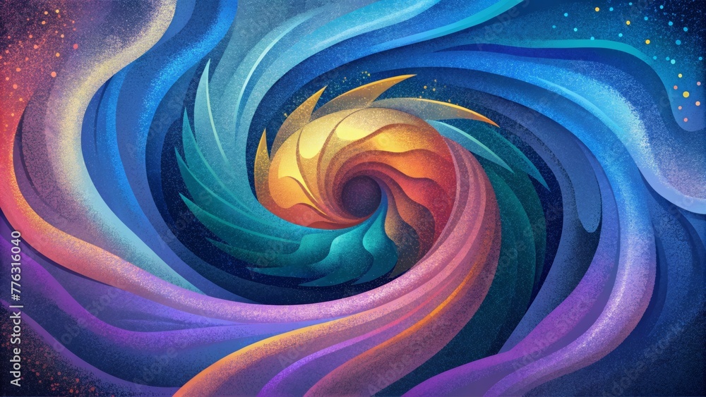 Poster A whirlwind of hues cascading downwards merging and colliding in an abstract display of beauty.