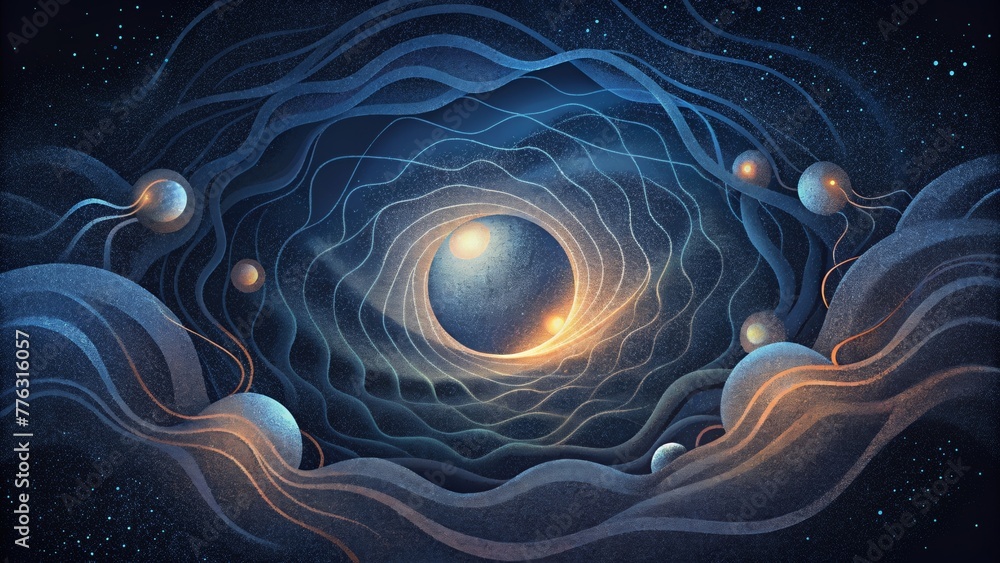 Poster A symphony of looping arcs tracing the path of electric currents through the void.