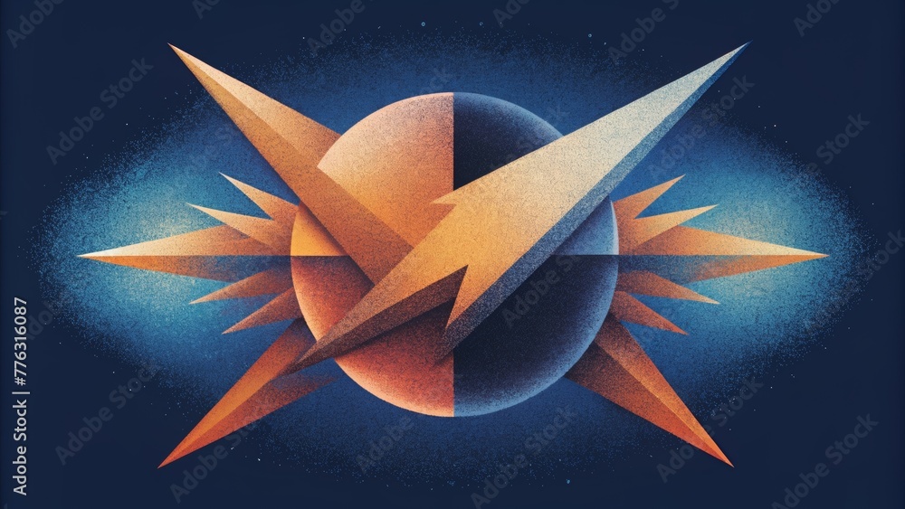 Leinwandbilder sharp and angular shapes intersect and collide mimicking the sudden shock and impact of a sonic boom