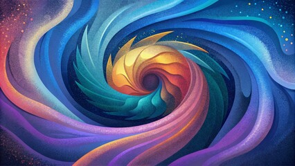 Fototapeta premium A whirlwind of hues cascading downwards merging and colliding in an abstract display of beauty.
