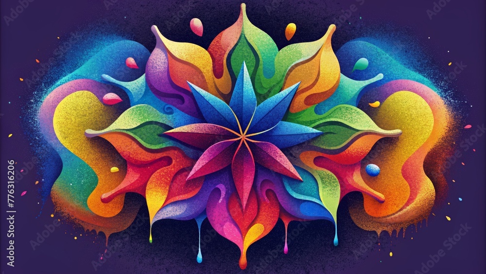 Poster a chaotic blend of energetic brushstrokes splatters and drips creating a vibrant veneerinspired desi