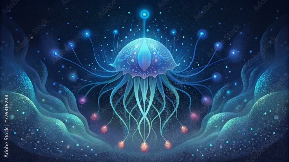 Aufkleber a delicate intricate display of bioluminescence reminiscent of a celestial ballet in the depths of t