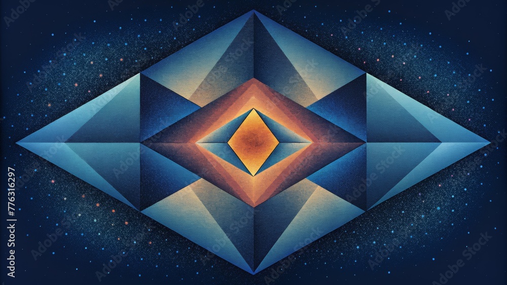Poster A visual representation of the observer effect with each quilt square changing when observed from a different angle.
