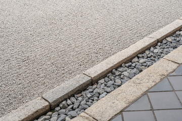 Rock garden detail at the Ryoan-ji temple in Kyoto, Japan.
Zen rock garden in Kyoto.

 - obrazy, fototapety, plakaty