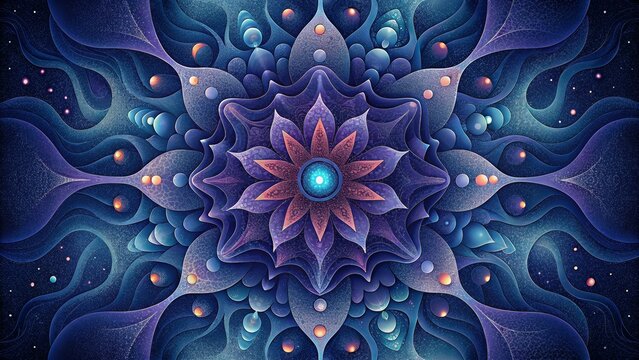 A kaleidoscope of fractal patterns formed from the chaos and indeterminacy of quantum superposition.