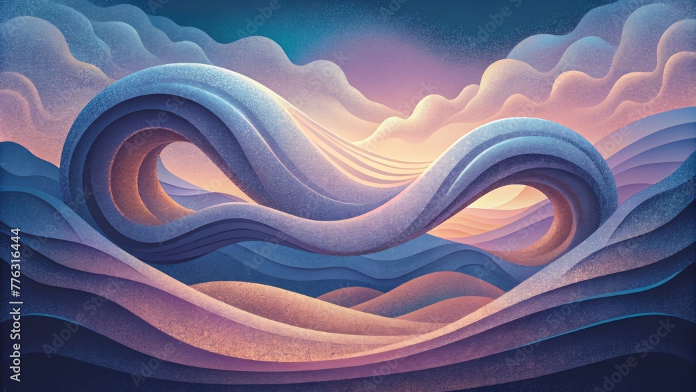 Poster A mesmerizing display of undulating forms and ethereal hues representing the infinite potential of ethereal energy.
