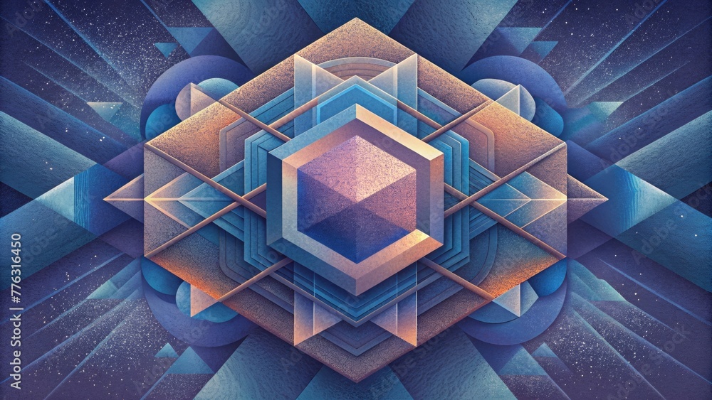 Aufkleber A digital creation of intersecting layers each one revealing a new abstract pattern and texture to explore.