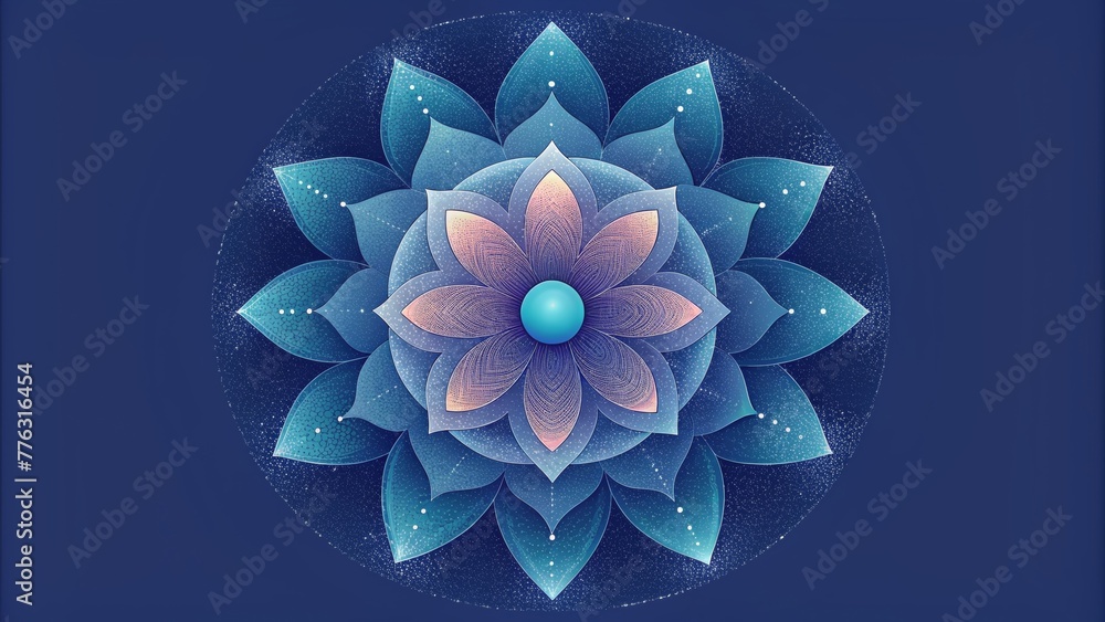Poster A meditative mandala with simplistic yet powerful lines and shapes that evoke a sense of inner peace and introspection.