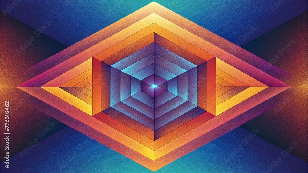 Poster A vibrant mirage of intersecting lines and angles creating a mesmerizing optical illusion.