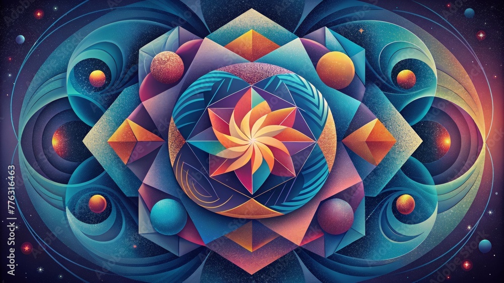 Leinwandbilder a symphony of geometric shapes and colors dancing in harmony and creating a hypnotic effect.