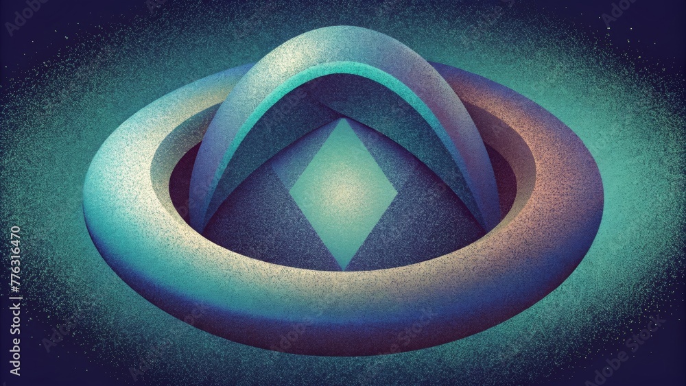 Fototapete A distorted reality where triangles circles and squares merge together in an infinite loop.