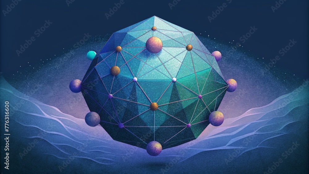 Aufkleber A digital playground of interconnected vertices and edges visually representing a polygonal mesh.