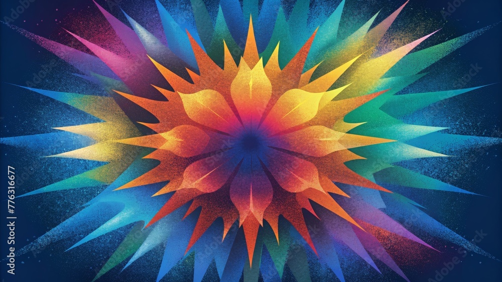Poster A vibrant explosion of color with each individual shade vying for attention in a lively and dynamic composition.