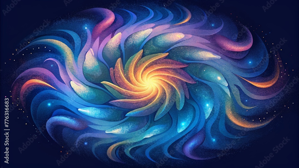 Poster a swirling dance of intense colors caught in a moment of exhilarating release like fireworks frozen 