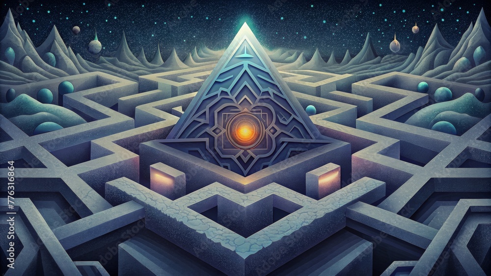 Poster A fusion of order and chaos as an intricate maze of fractals spreads across the canvas.