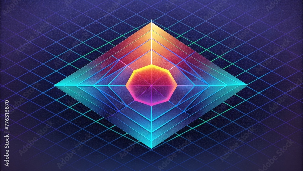 Aufkleber An abstract representation of a neon grid with its vibrant colors creating a sense of movement and energy.