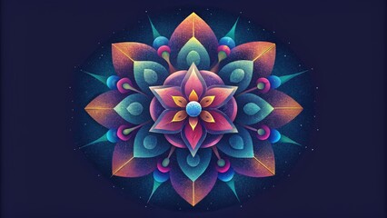 A symphony of colors and shapes coming together in a symmetrical dance of fractals.