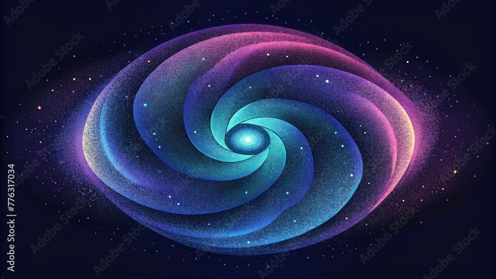 Poster A futuristic display of sharpedged  swirls reminiscent of a digital galaxy.