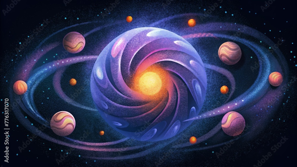 Poster a mesmerizing dance of cosmic debris twisting and turning in a neverending cosmic ballet.