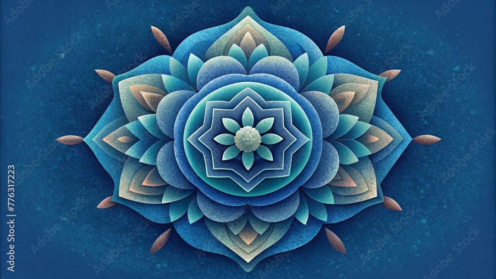 Aufkleber A symmetrical design of layered paper with intricate shapes and repeating patterns that draw the eye in.