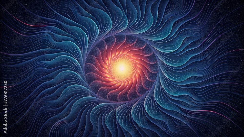 Poster Radiating lines shifting and bending in a hypnotizing display of energy and movement.