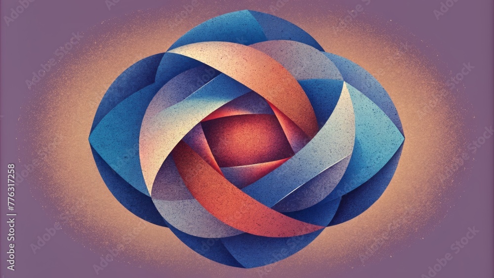 Poster A dynamic composition of overlapping paper shapes forming a visually striking abstract image.