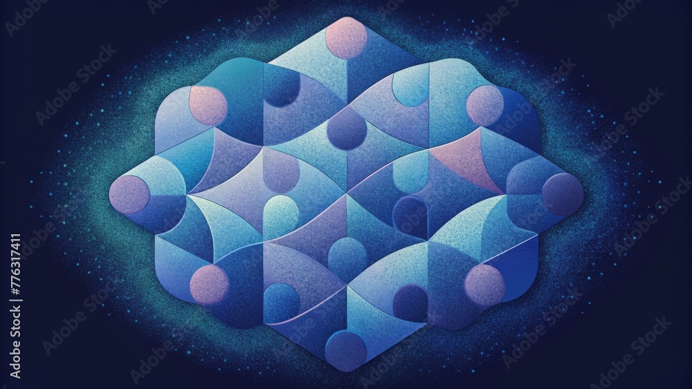Poster A puzzle of magnificently crafted tiles forming an abstract work of art.