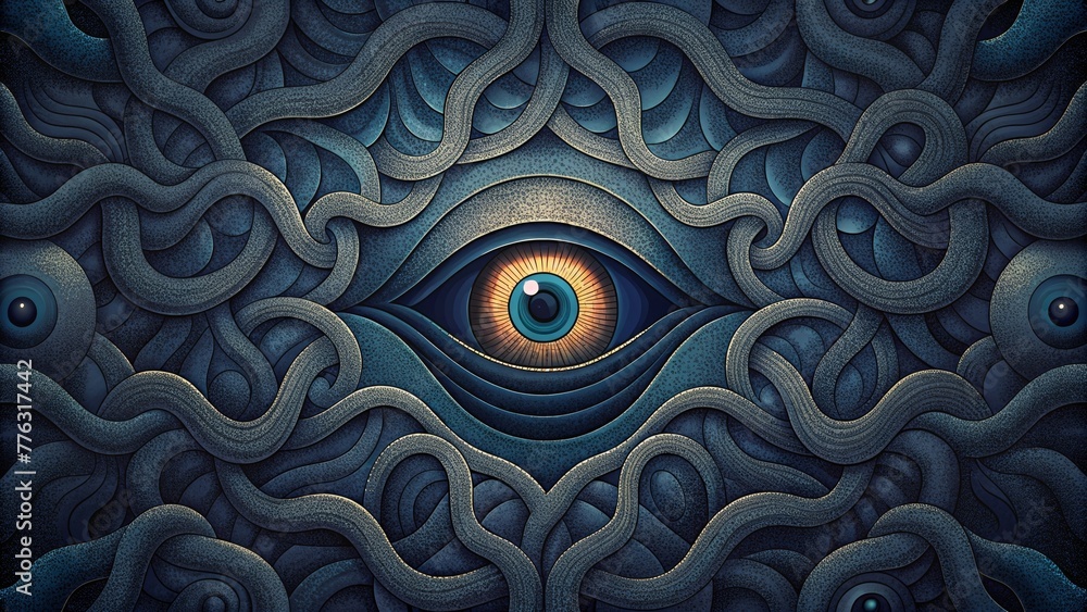 Poster a labyrinth of intricate designs drawing the eye deeper and deeper into its mesmerizing depths.
