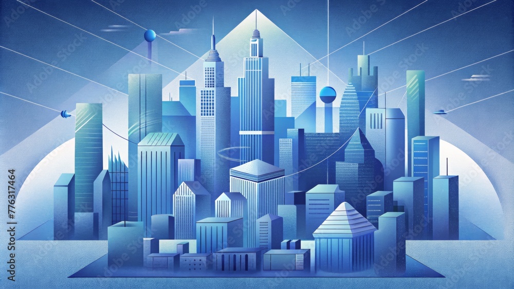 Fototapete the blueprint lines and shapes appear to be constantly shifting reflecting the everchanging nature o