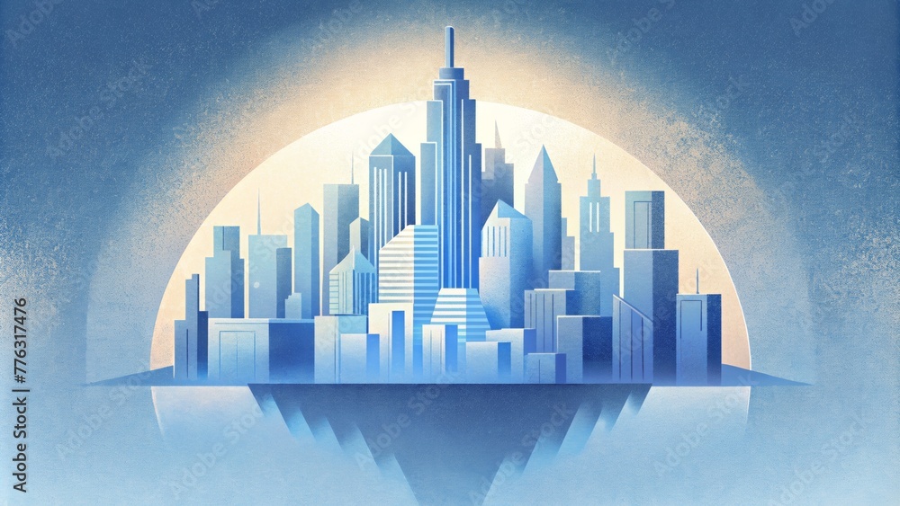 Aufkleber the blueprint designs meld together blurring the lines between individual buildings and creating an 