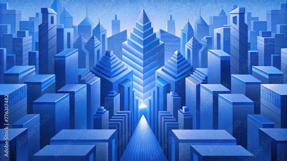 Fototapete the repetitive nature of blueprint design is amplified and abstracted to represent the endless repet