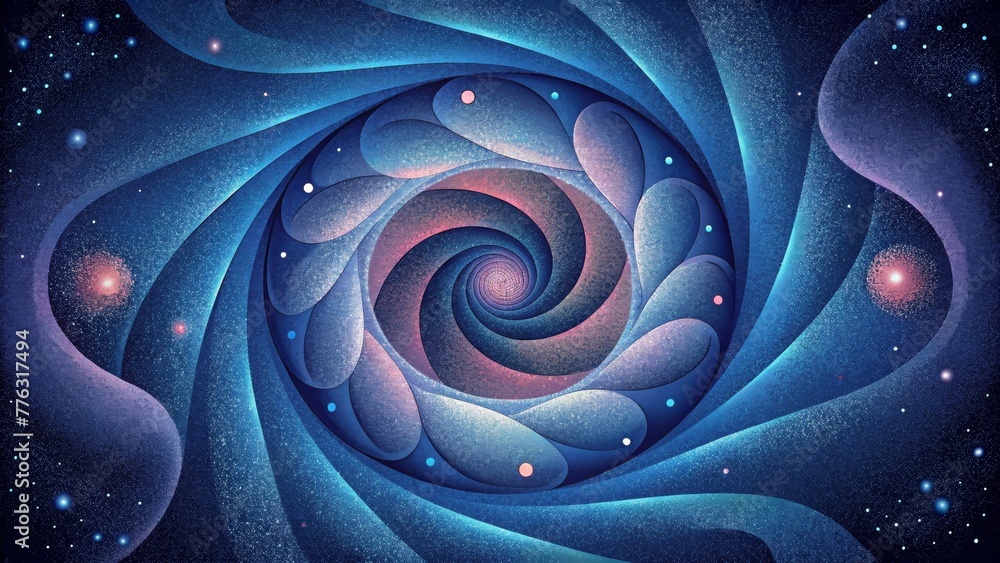 Aufkleber a neverending spiral of abstract shapes conveying the infinite possibilities and states of particles