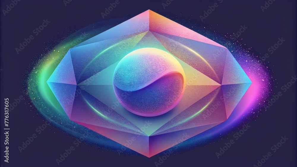 Poster A playful interplay of holographic colors and shapes creating a constantly shifting and evolving haze.