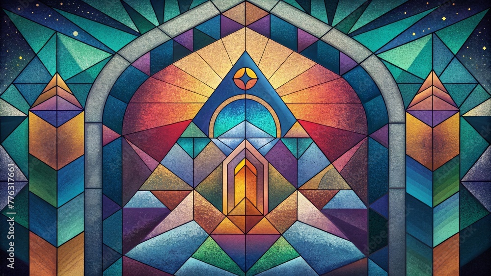 Poster A symphony of colors and shapes skillfully arranged to form a magnificent stained glass spectacle.