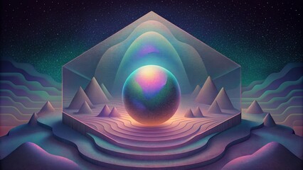 A trippy mindbending display of holographic haze inviting you to lose yourself in its iridescent depths.