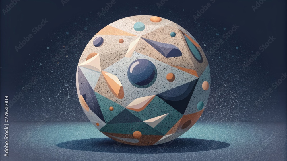 Fototapete a modern digital take on the timeless terrazzo design featuring intricate layers of texture and dept