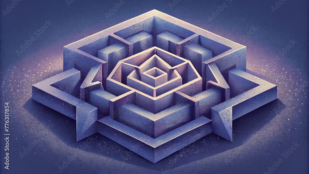 Aufkleber a intricate origami maze its folds and corners seemingly endless and mesmerizing.