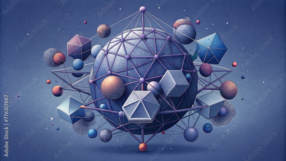 Aufkleber A seemingly chaotic jumble of wireframe objects representing the complexity and intricacy of a digital world.