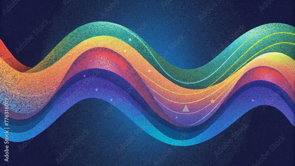 Poster A symphony of color with each wave representing a different note coming together to create a harmonious composition.