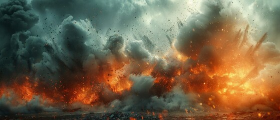 Big disaster abstract picture - dramatic background - obrazy, fototapety, plakaty