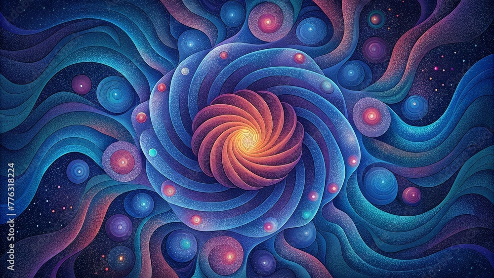 Poster A mindbending explosion of psychedelic spirals mixing and blending into a mesmerizing display.