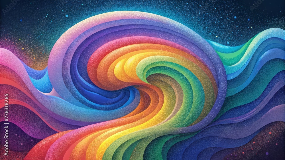 Poster A sea of rainbowcolored swirls crashing against each other in a psychedelic wave.