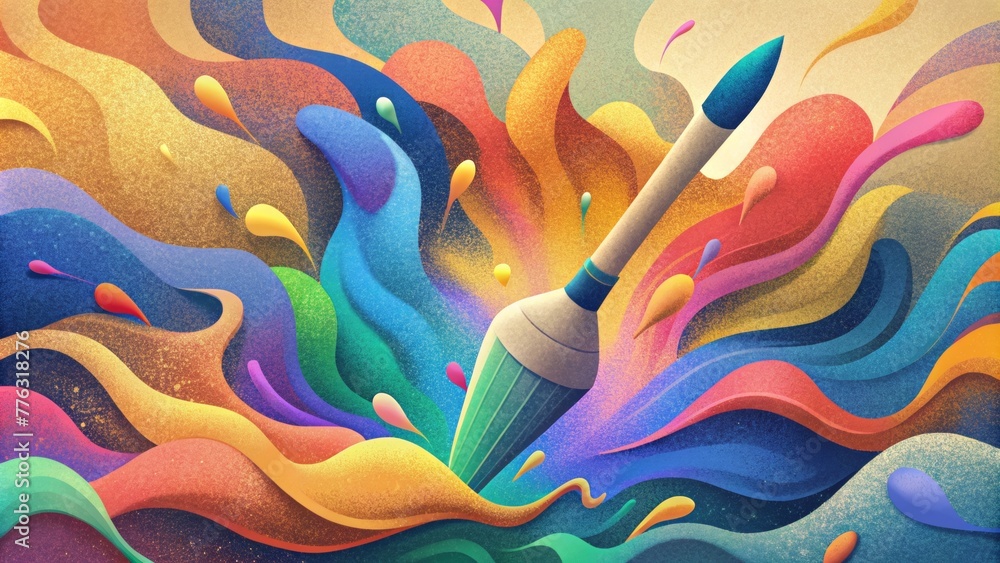Aufkleber a frenzy of color and movement as though a paintbrush has been set loose on a canvas.