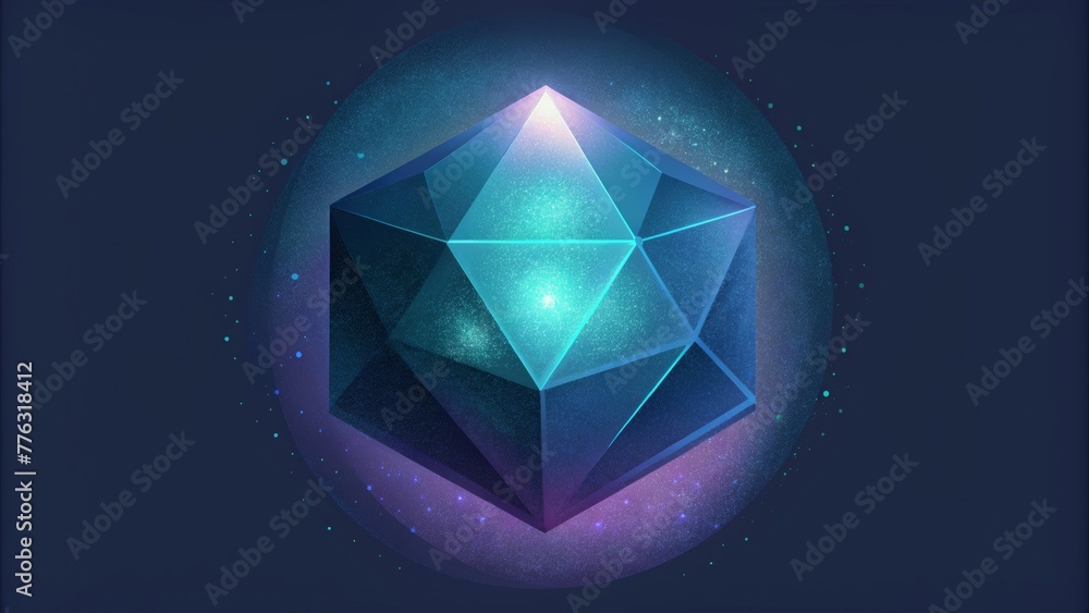 Poster Strange otherworldly objects glint with an otherworldly glow seemingly made of pure crystal.