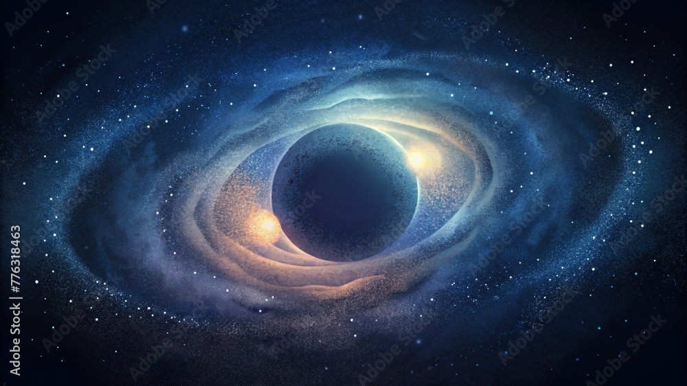 Aufkleber Light and dark ink mix to create a mesmerizing void evoking the vast expanse of interstellar space.
