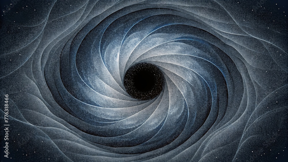 Poster Wispy lines of ink converge in the center creating an otherworldly black hole.