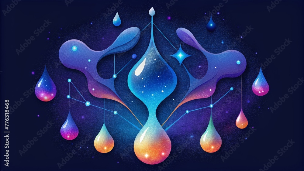 Canvas Prints Bold splashes of ink form a starry sky each droplet a unique and colorful constellation.