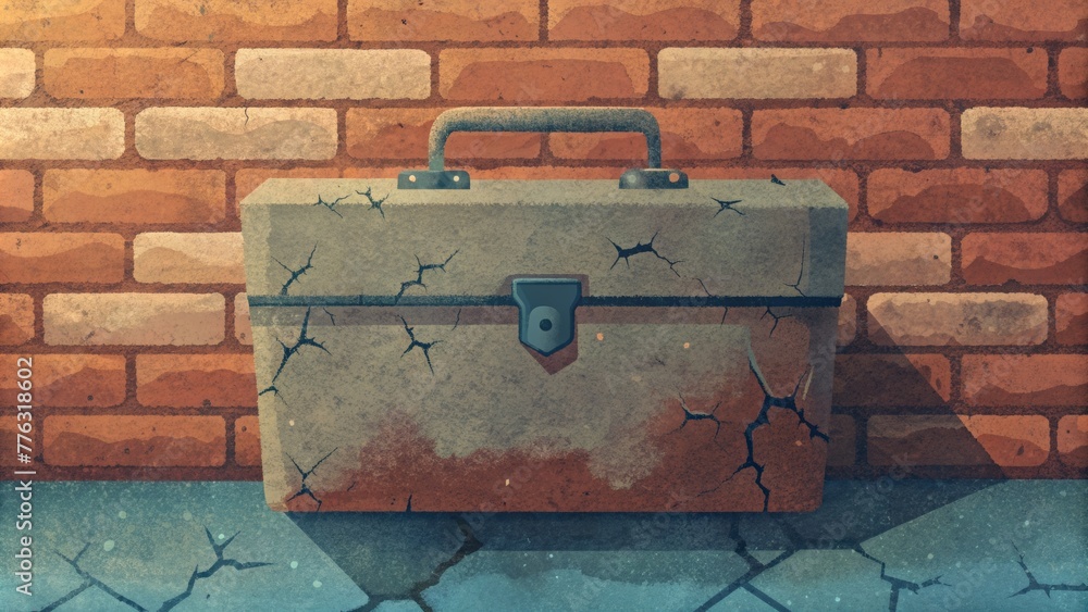 Poster A discarded toolbox its surface marred by years of use and neglect.