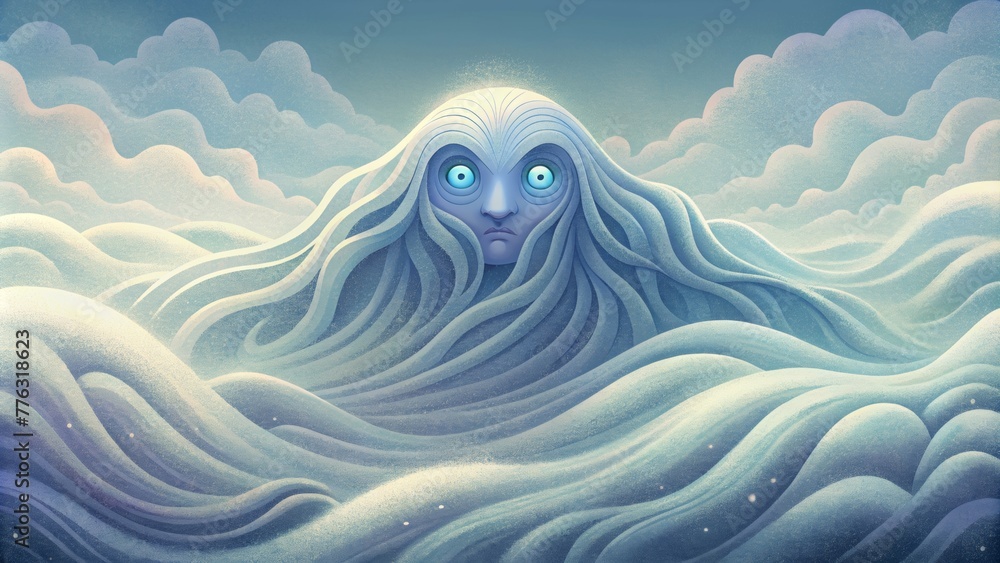 Poster Waves of mist that seem to be alive enveloping and embracing the viewer in a surreal and ethereal embrace.