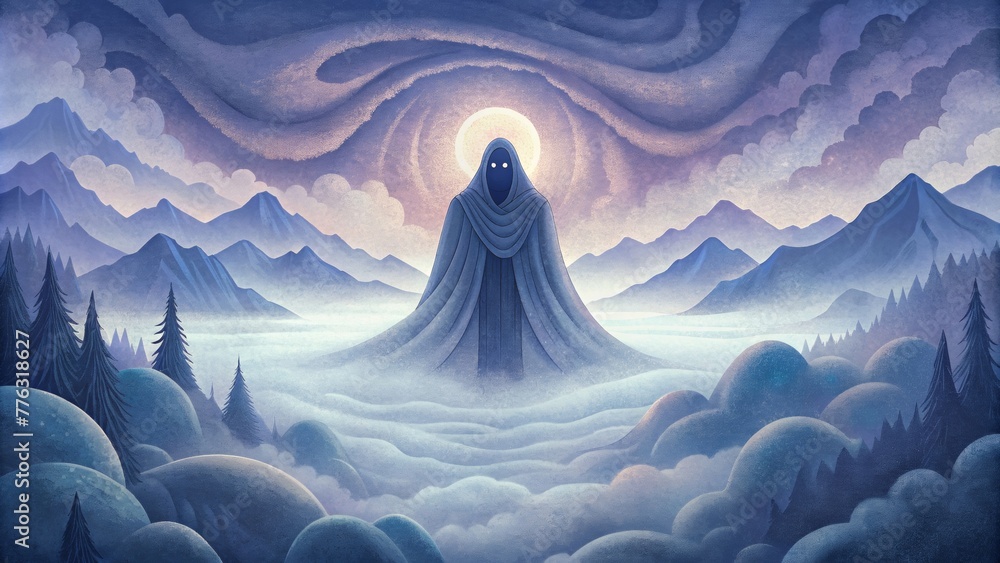 Poster Veils of fog shifting and revealing glimpses of a mystical ethereal world beyond.